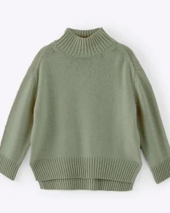Aleger N.325 Cashmere Blend Chunky Polo - Dark Moss