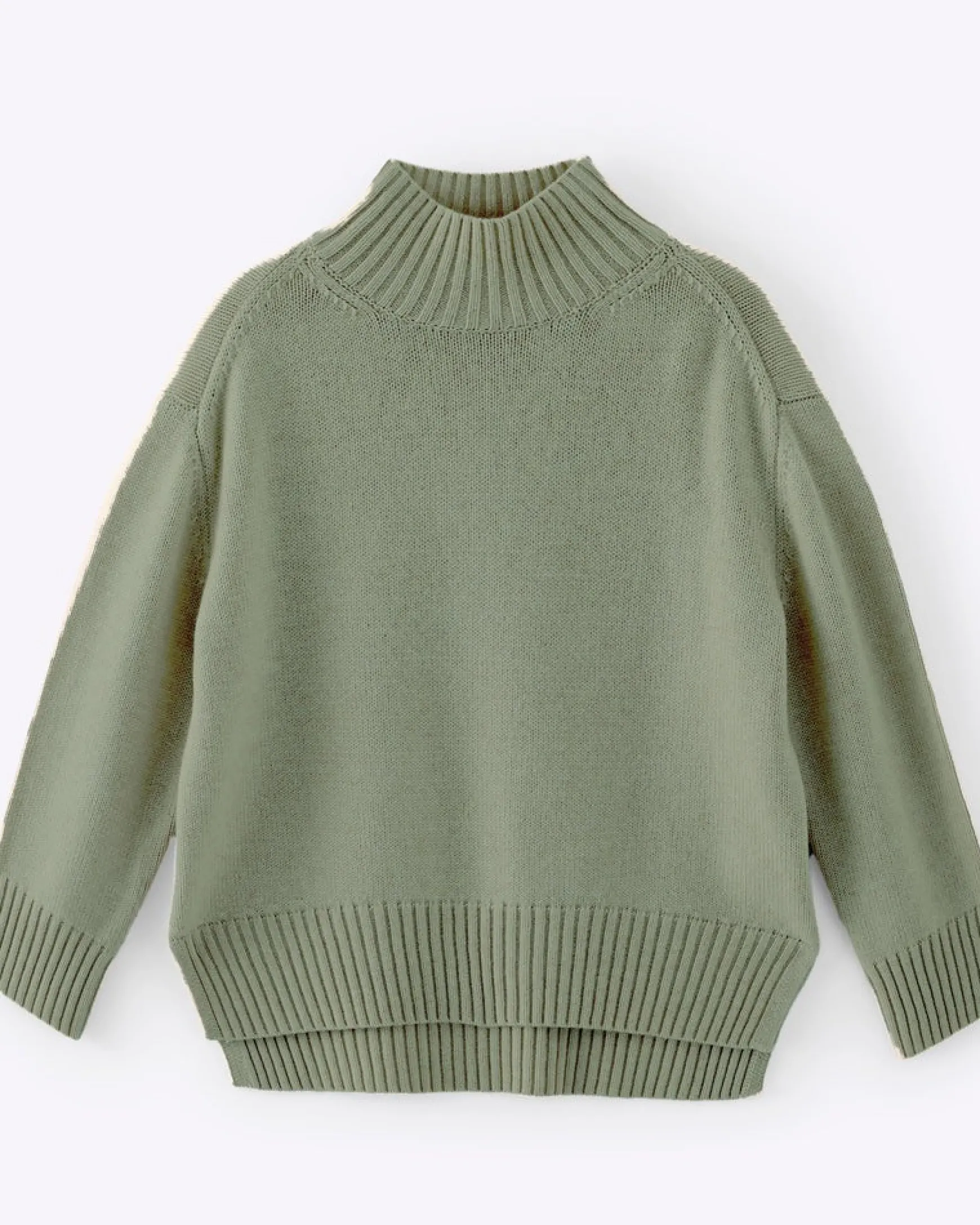 Aleger N.325 Cashmere Blend Chunky Polo - Dark Moss