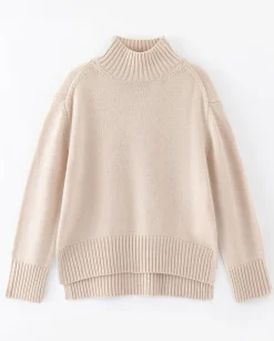 Aleger N.325 Cashmere Blend Chunky Polo - Shell Beige
