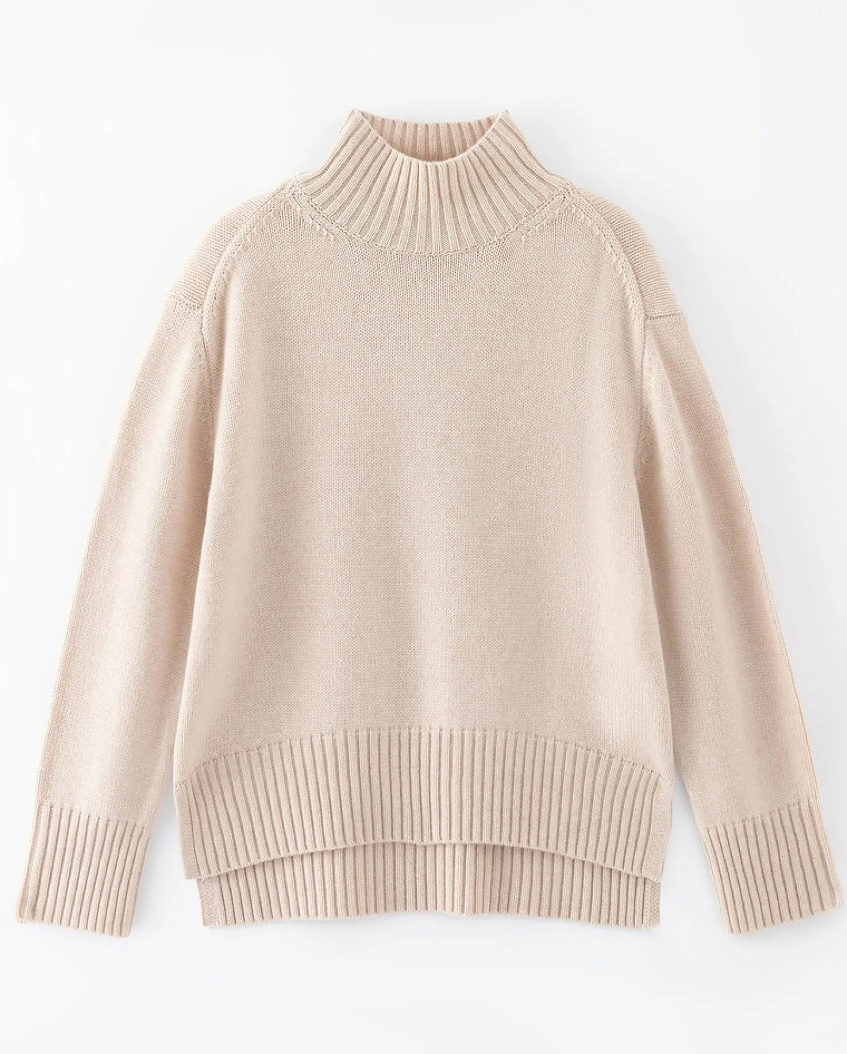 Aleger N.325 Cashmere Blend Chunky Polo - Shell Beige