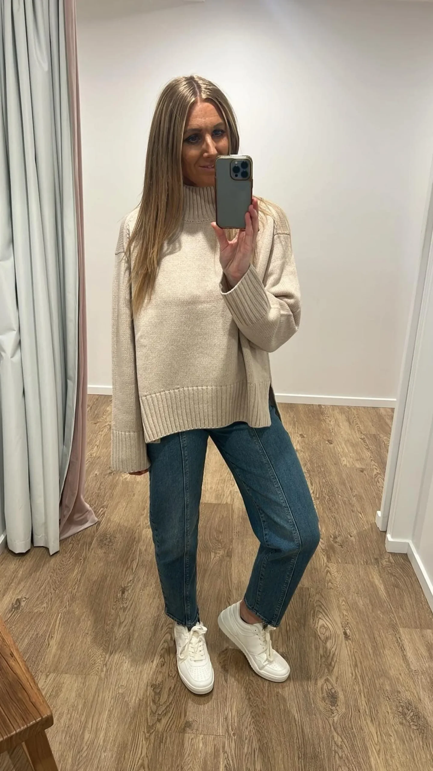 Aleger N.325 Cashmere Blend Chunky Polo - Shell Beige