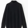 Aleger N.93 Cashmere Blend Mini Detail Funnel Neck - Black