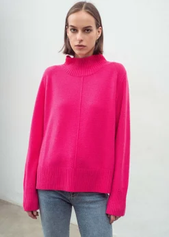 Aleger N.93 Cashmere Blend Mini Detail Funnel Neck - Black