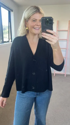 Aleger N.99 Cashmere Blend Oversized Cardigan - Black
