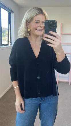 Aleger N.99 Cashmere Blend Oversized Cardigan - Black