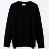Aleger N.284 Pure Cashmere Oversized Low Crew - Black