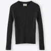 Aleger N.289 Pure Cashmere Ribbed L/S Tee - Black