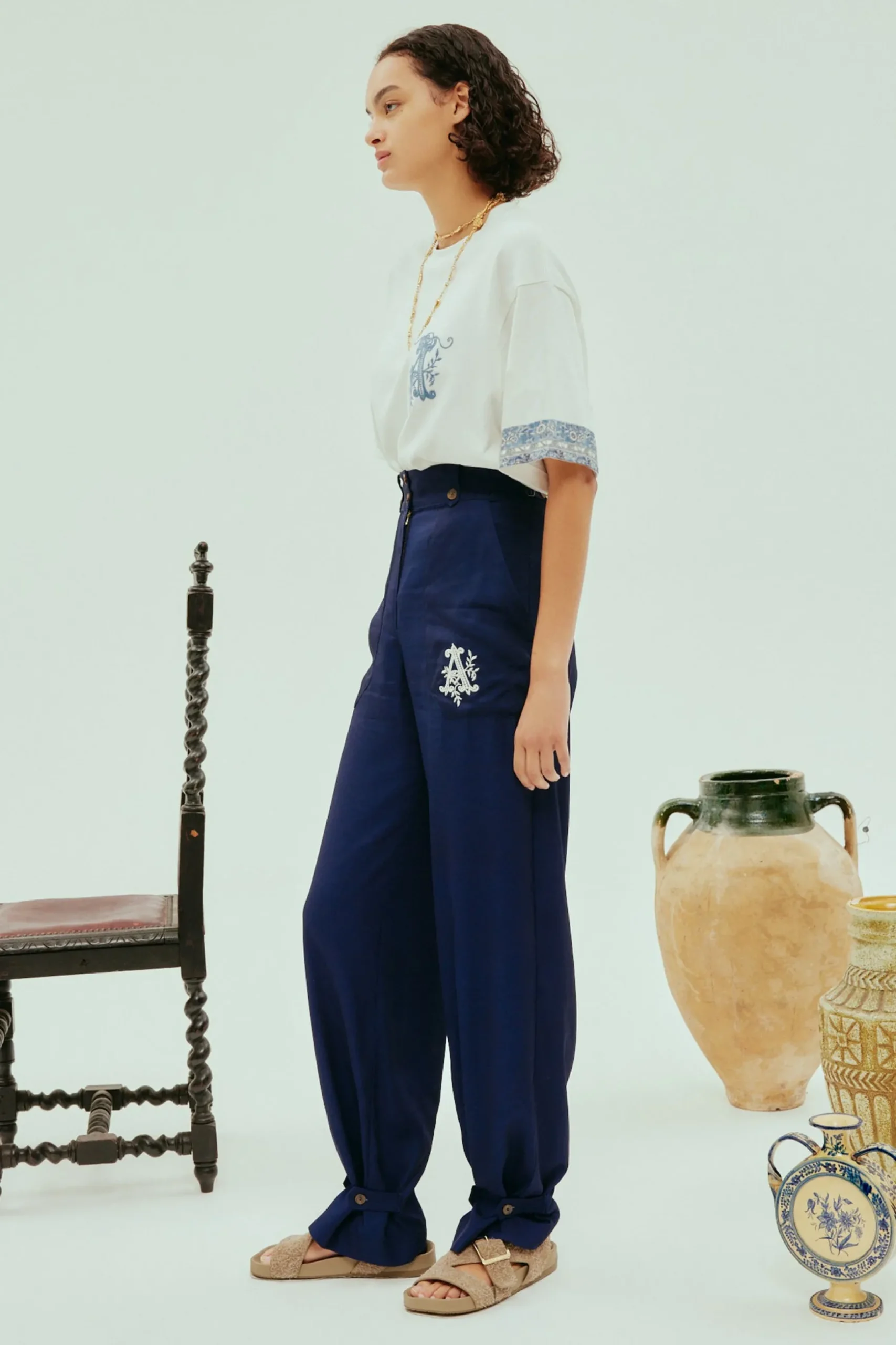 Alemais Casa Pant - Navy