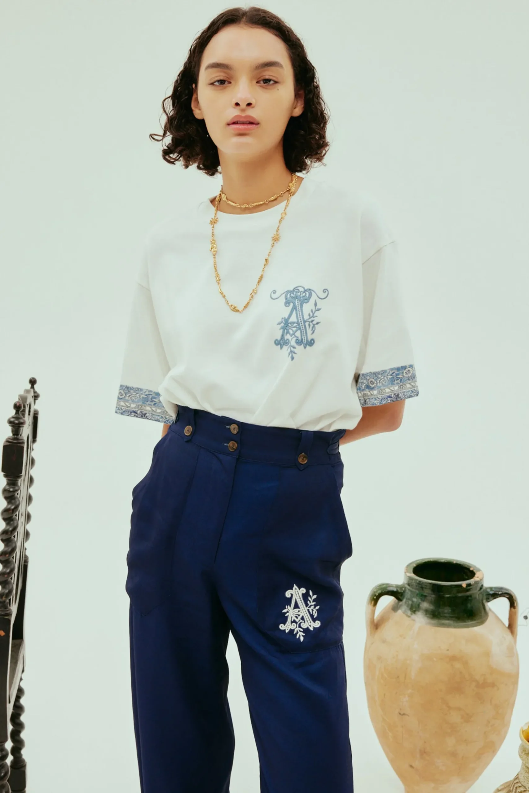 Alemais Casa Pant - Navy