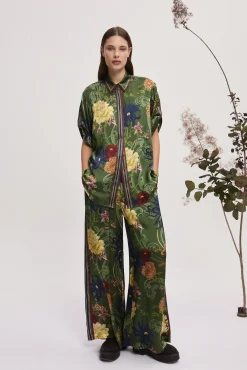 Alémais Avery Silk Pant - Green | PRE ORDER ARRIVING MID/LATE APRIL
