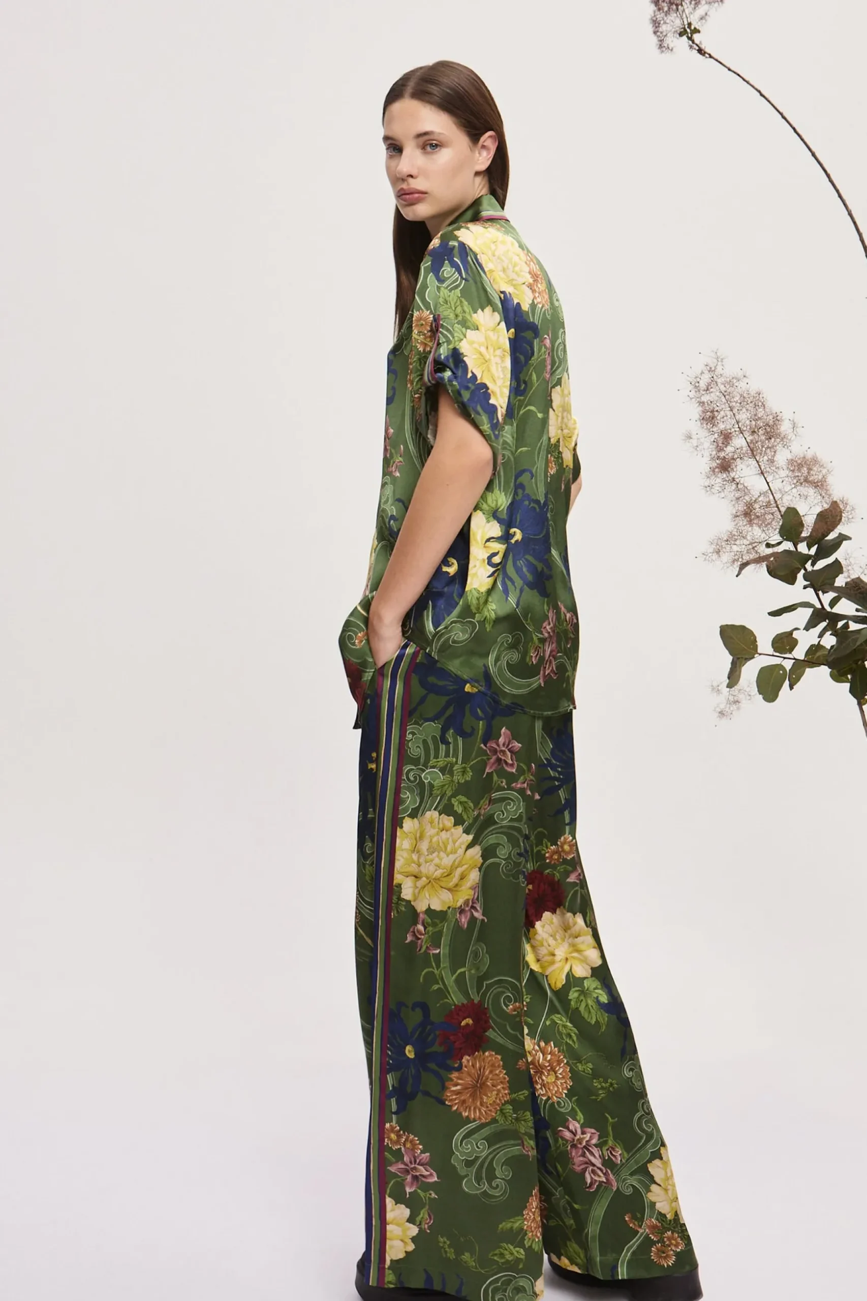 Alémais Avery Silk Shirt - Green | PRE ORDER ARRIVING MID/LATE APRIL