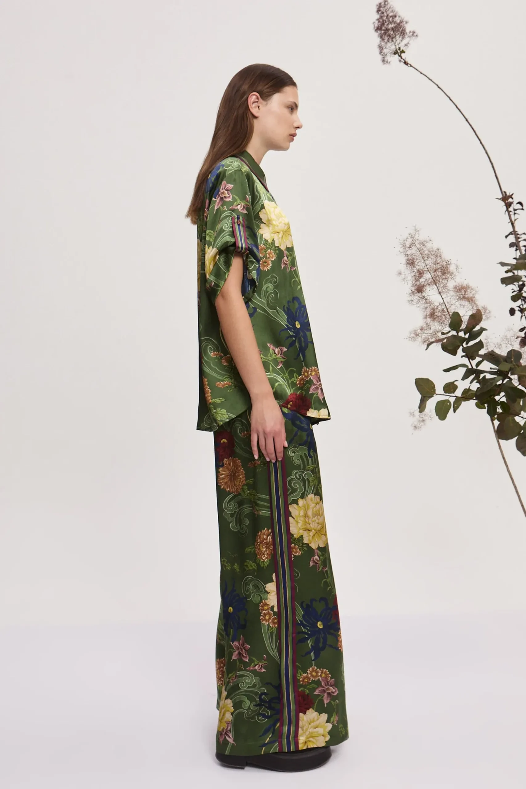 Alémais Avery Silk Shirt - Green | PRE ORDER ARRIVING MID/LATE APRIL