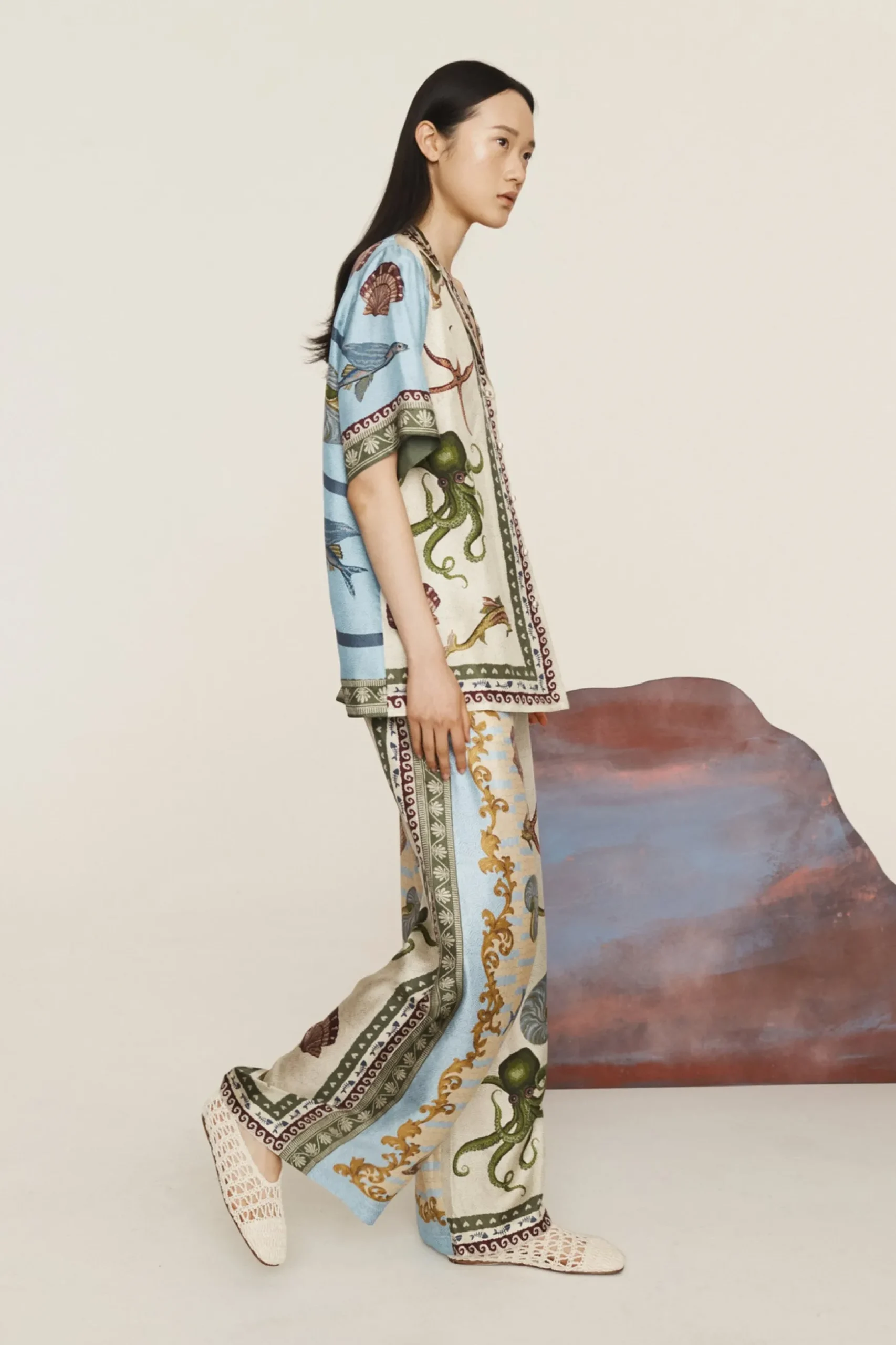 Alémais Bath House Silk Pant - Multi