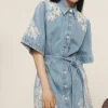 Alémais Charlene Denim Mini Dress - Light Wash