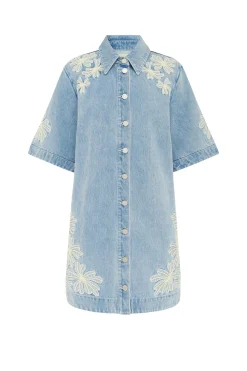 Alémais Charlene Denim Mini Dress - Light Wash