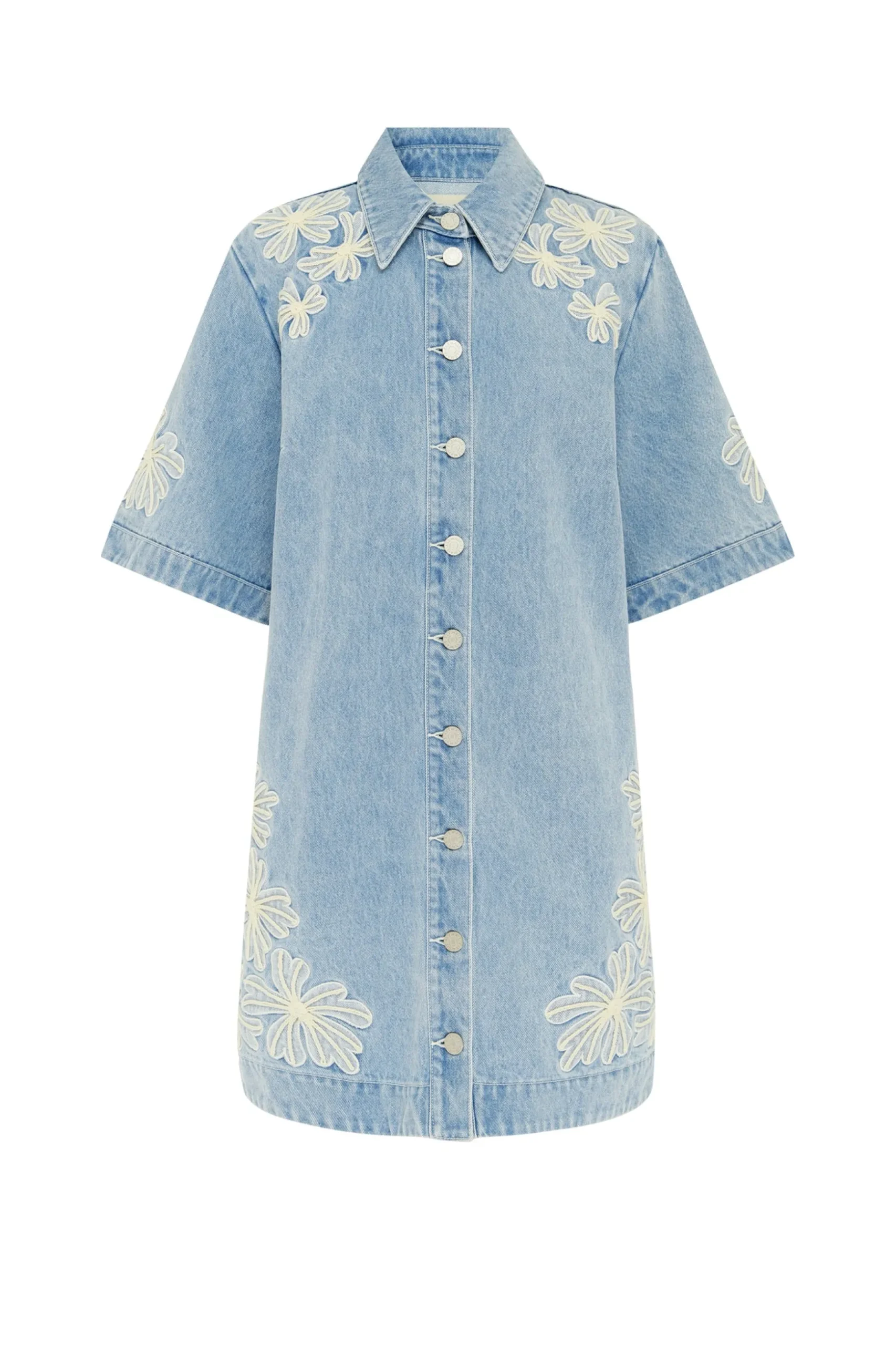 Alémais Charlene Denim Mini Dress - Light Wash