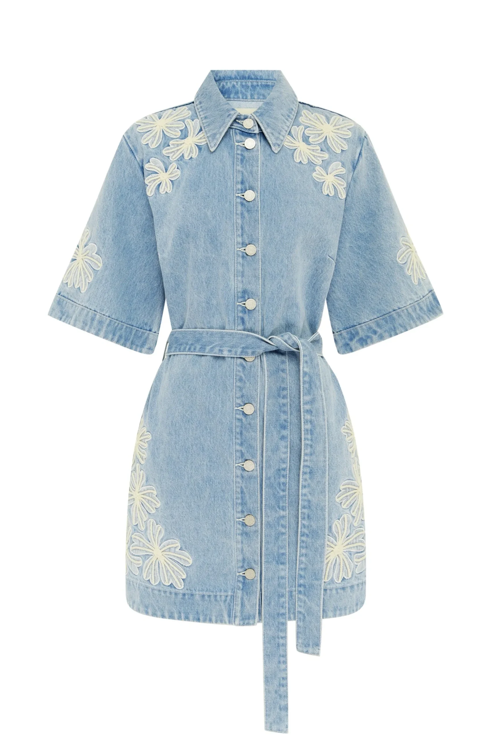 Alémais Charlene Denim Mini Dress - Light Wash