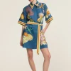 Alémais Dorian Linen Mini Dress - Navy