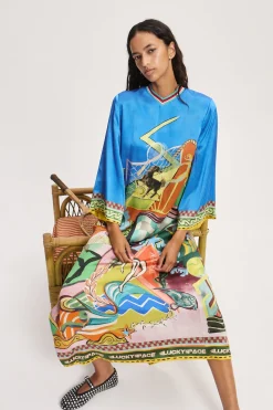 Alémais Lucky Pace Silk Midi Dress - Multi | PRE ORDER ARRIVING MID/LATE APRIL