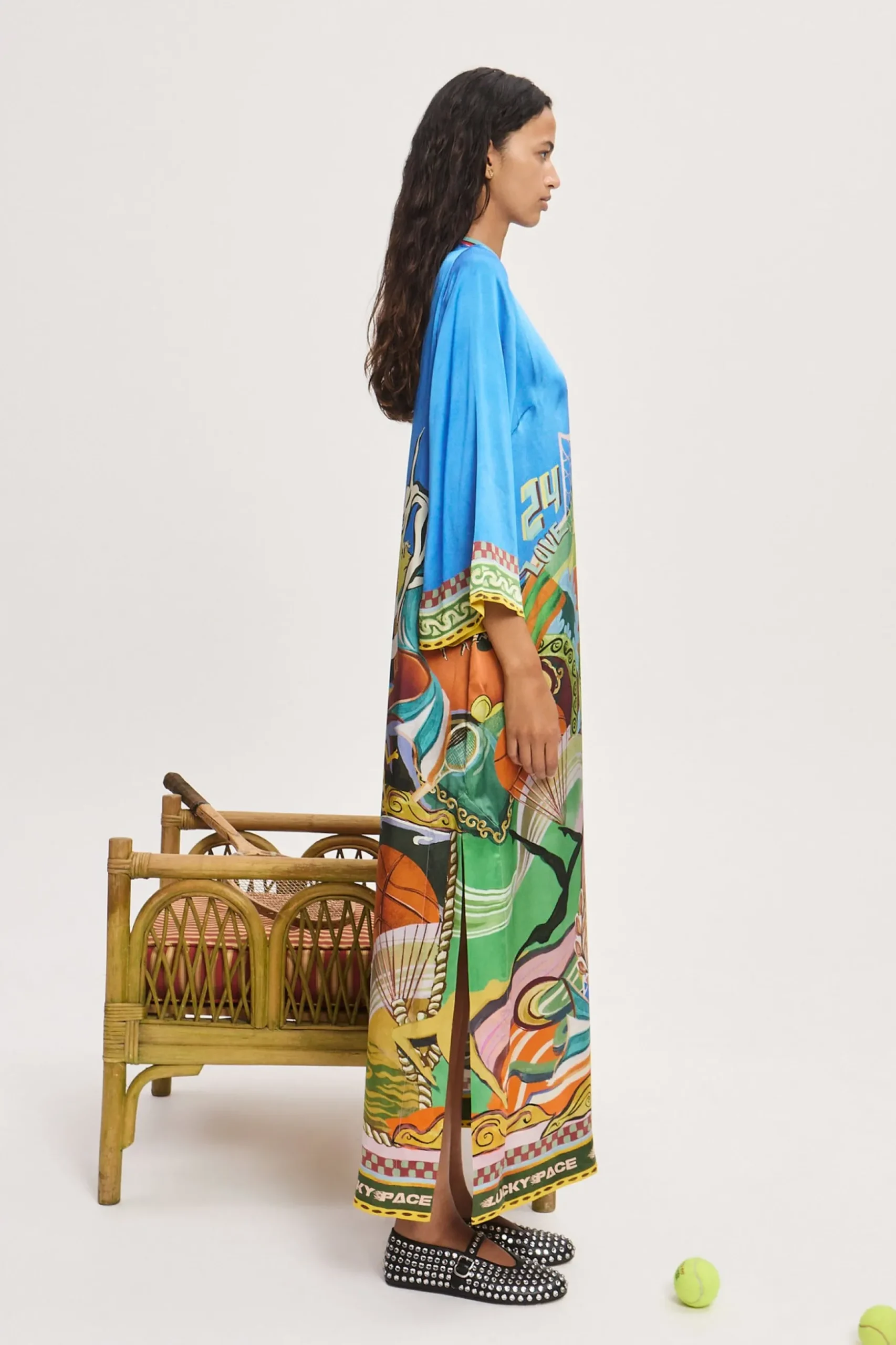 Alémais Lucky Pace Silk Midi Dress - Multi | PRE ORDER ARRIVING MID/LATE APRIL