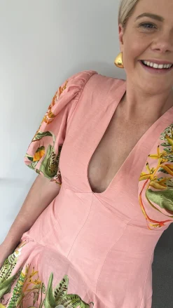 Alémais Papaya Mini Dress - Pink