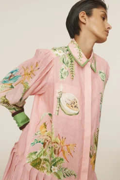 Alémais Papaya Shirtdress - Pink