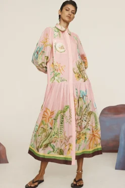 Alémais Papaya Shirtdress - Pink