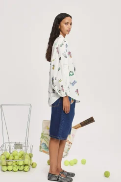 Alémais Play Embroidered Shirt - Cream | PRE ORDER ARRIVING MID/LATE APRIL