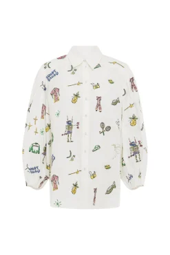 Alémais Play Embroidered Shirt - Cream | PRE ORDER ARRIVING MID/LATE APRIL