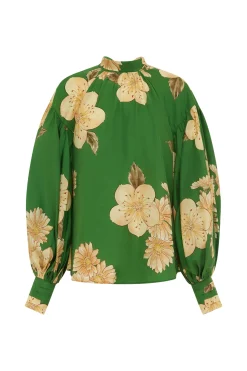 Alémais Sage Silk Blouse - Green | PRE ORDER ARRIVING MID/LATE APRIL