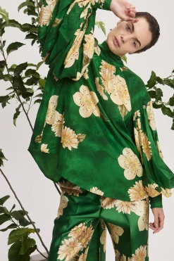 Alémais Sage Silk Blouse - Green | PRE ORDER ARRIVING MID/LATE APRIL