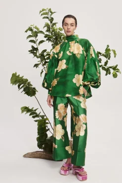 Alémais Sage Silk Blouse - Green | PRE ORDER ARRIVING MID/LATE APRIL