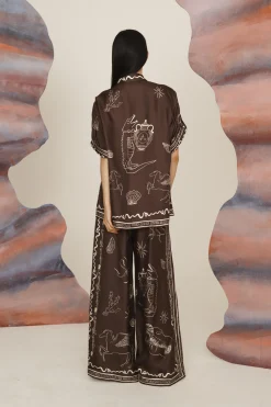 Alémais Sammy Silk Shirt - Chocolate