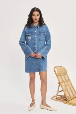 Alémais Stephi Denim Mini Dress - Light Indigo | PRE ORDER ARRIVING EARLY/MID MAY
