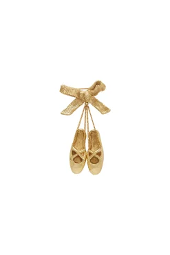 Alémais Team Spirit Ballet Shoe Brooch - Gold | PRE ORDER ARRIVING MID/LATE APRIL