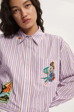 ALÉMAISLUCKY PACE EMBELLISHED SHIRT (STRIPE) | PRE ORDER
