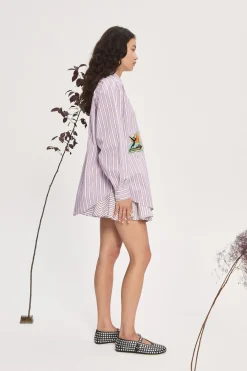 ALÉMAISLUCKY PACE EMBELLISHED SHIRT (STRIPE) | PRE ORDER