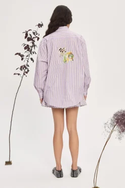 ALÉMAISLUCKY PACE EMBELLISHED SHIRT (STRIPE) | PRE ORDER
