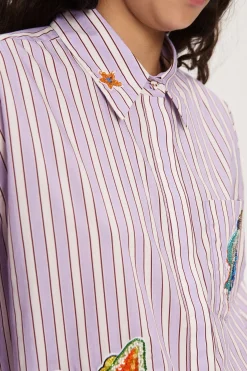ALÉMAISLUCKY PACE EMBELLISHED SHIRT (STRIPE) | PRE ORDER