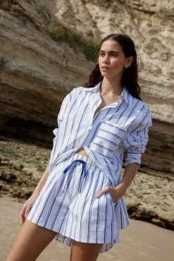 Aston Studio Buddy Shirt - Celeste Stripe