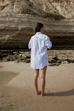 Aston Studio Buddy Shirt - Celeste Stripe