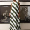 Blak The Label Finally Here Dress - Dried Mint/Ivory Diagonal Stripe