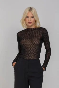 Blak The Label Gigi Top - Black Quarterfoil