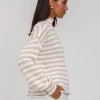 Blak The Label Hold Me Back Jumper - Tan/Ivory Stripe
