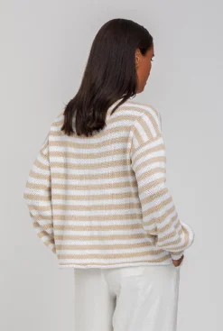 Blak The Label Hold Me Back Jumper - Tan/Ivory Stripe
