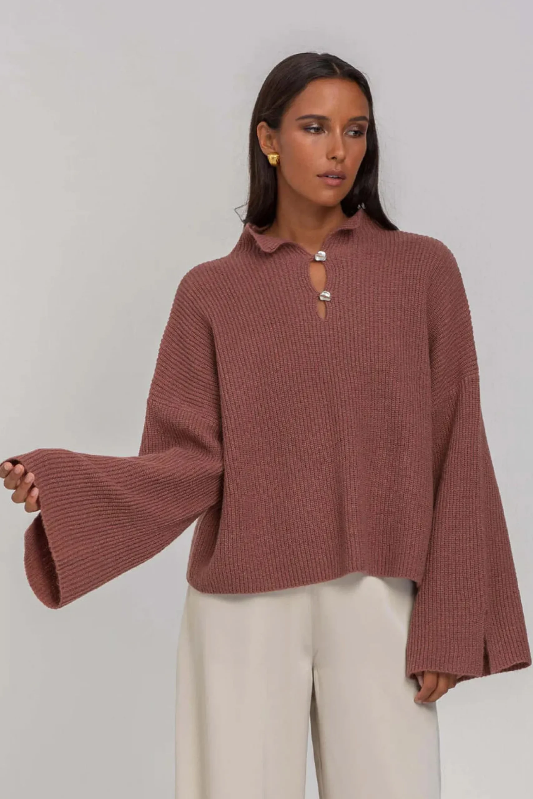 Blak The Label United Allure Sweater - Rosy Brown