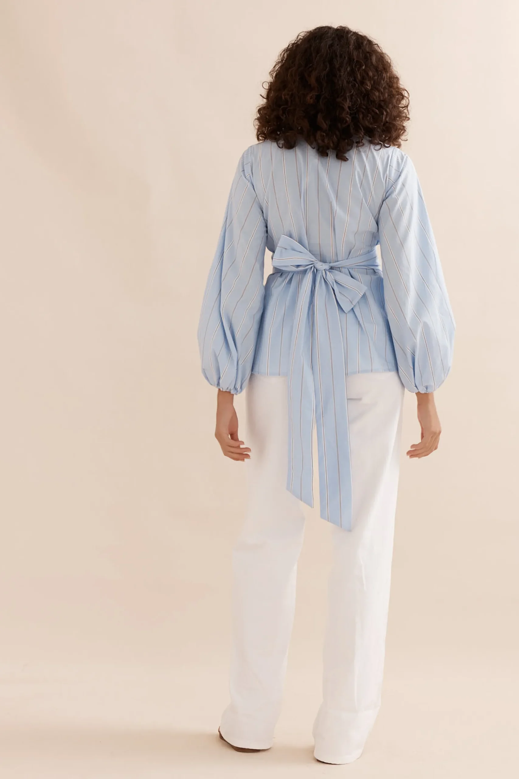 Caitlin Crisp Belle Blouse - Blue Stripe