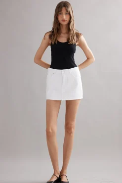 Caitlin Crisp Billie Mini Skirt - White Glitter