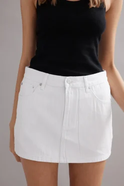 Caitlin Crisp Billie Mini Skirt - White Glitter