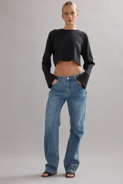 Caitlin Crisp Boyfriend Jean - Denim Glitter